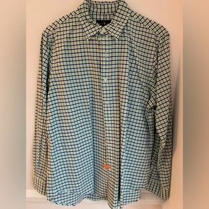 Ralph Lauren L Casual Button Down Blue and Green Plaid